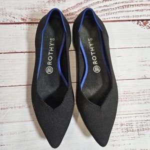 Rothy's black point ballet flats